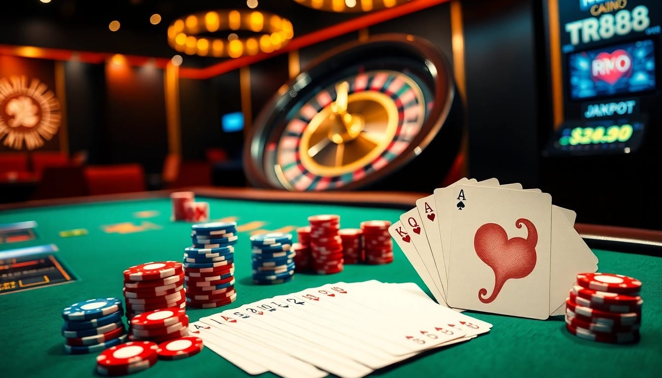 Experience the excitement of TR88 online gambling with vibrant tables, cards, and big wins.