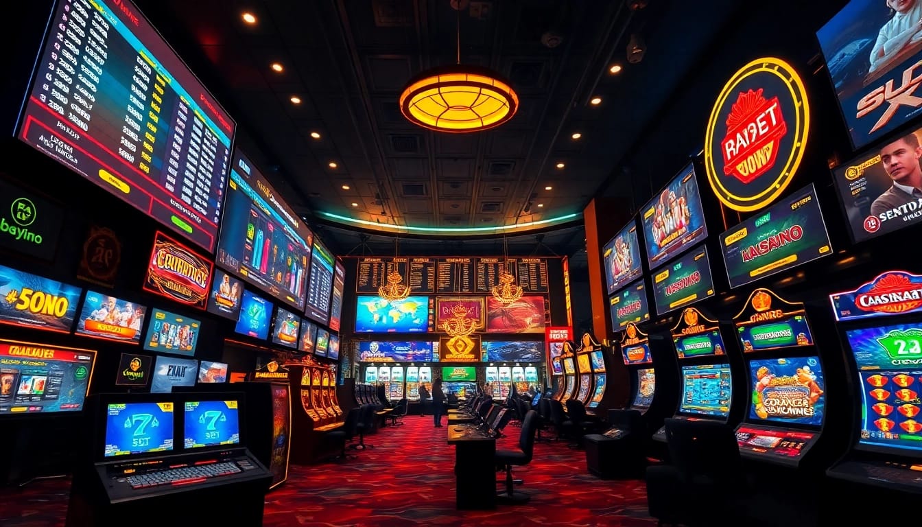 Dynamic online gambling scene featuring 8kbet cc with casino games and sports bets.