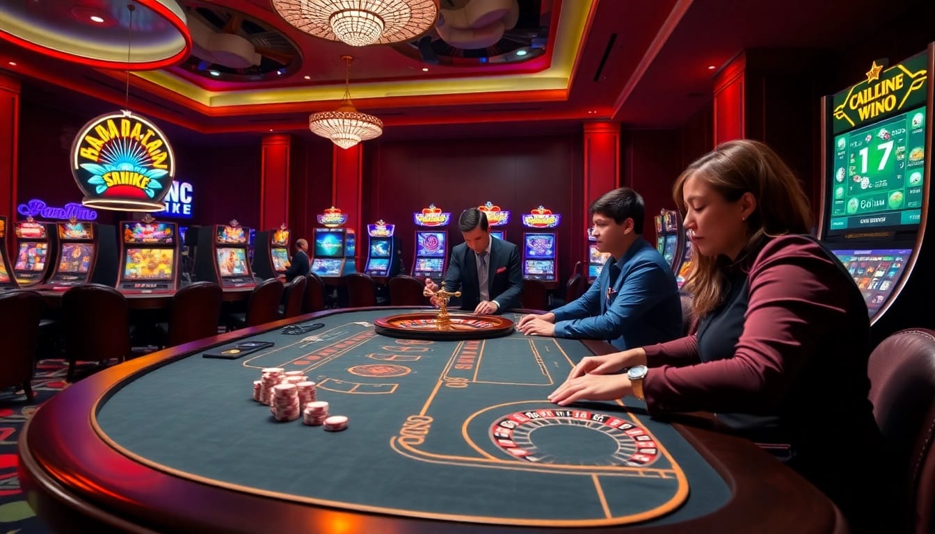 Experience gaming excitement at https://f168.win/ with vibrant casino actions, poker chips, and roulette tables.