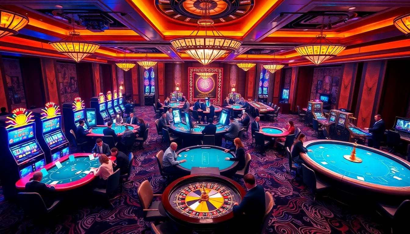 Experience thrilling gameplay at https://33win.fast/ with vibrant casino tables and excited players.