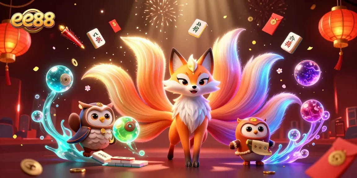 Join the lucky vibe at ee88 with vibrant colors and casino magic in this enchanting scene!