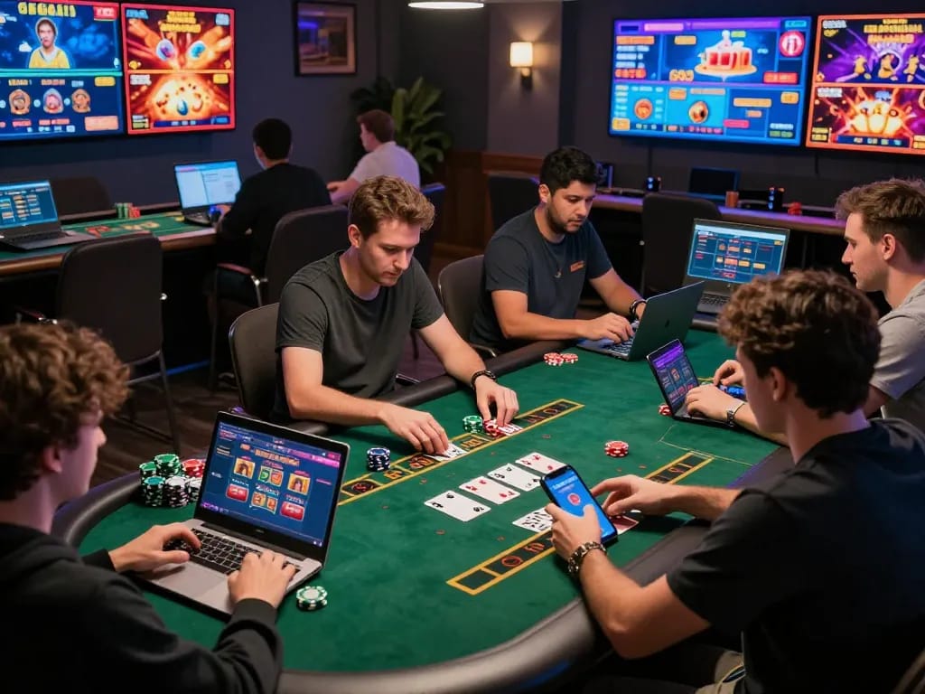 Players engaging in live dealer games at HZ88 online casino, showcasing dynamic gameplay and user-friendly interface