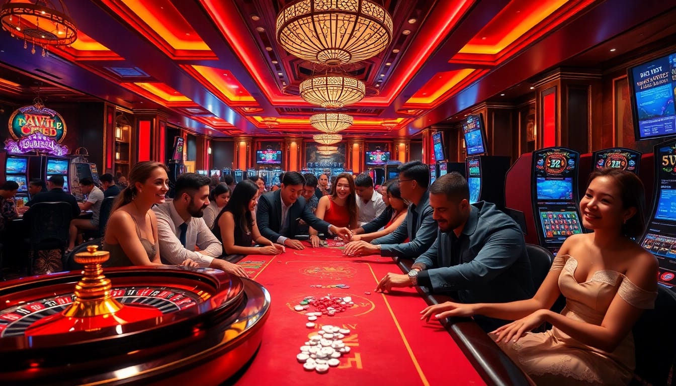 Exciting casino gaming experience at Đăng Ký Nhà Cái 68VIP, featuring players gambling and enjoying various games.