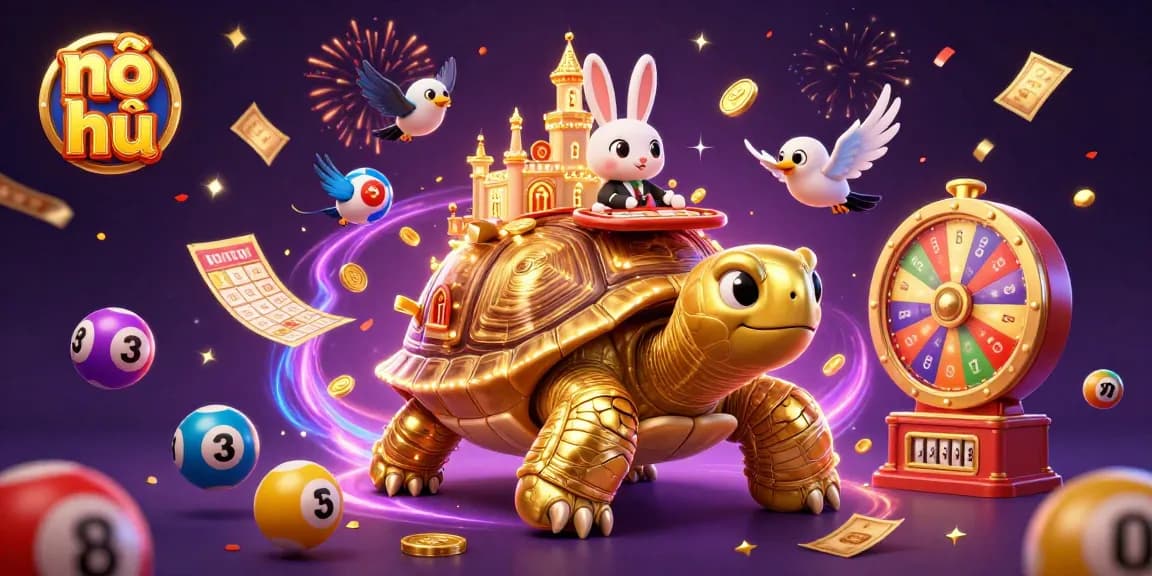 Win big in nổ hũ jackpot games with our vibrant 3D illustration of exciting casino elements.