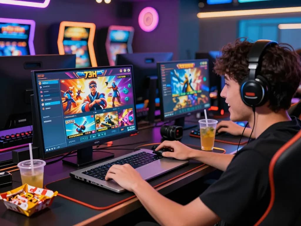Exciting online gaming experience on 73H with vibrant visuals and dynamic atmosphere.