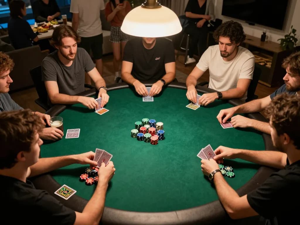 ATQ players engage in an exciting home poker game, showcasing strategy and social interaction
