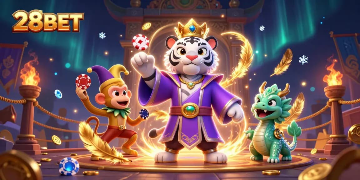 Engage with unique casino experiences at 28BET featuring vibrant characters and rich gaming elements.