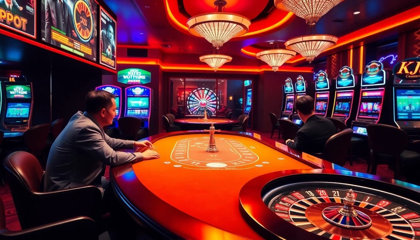 Winning big at KJC with thrilling casino games and vibrant slot machines.
