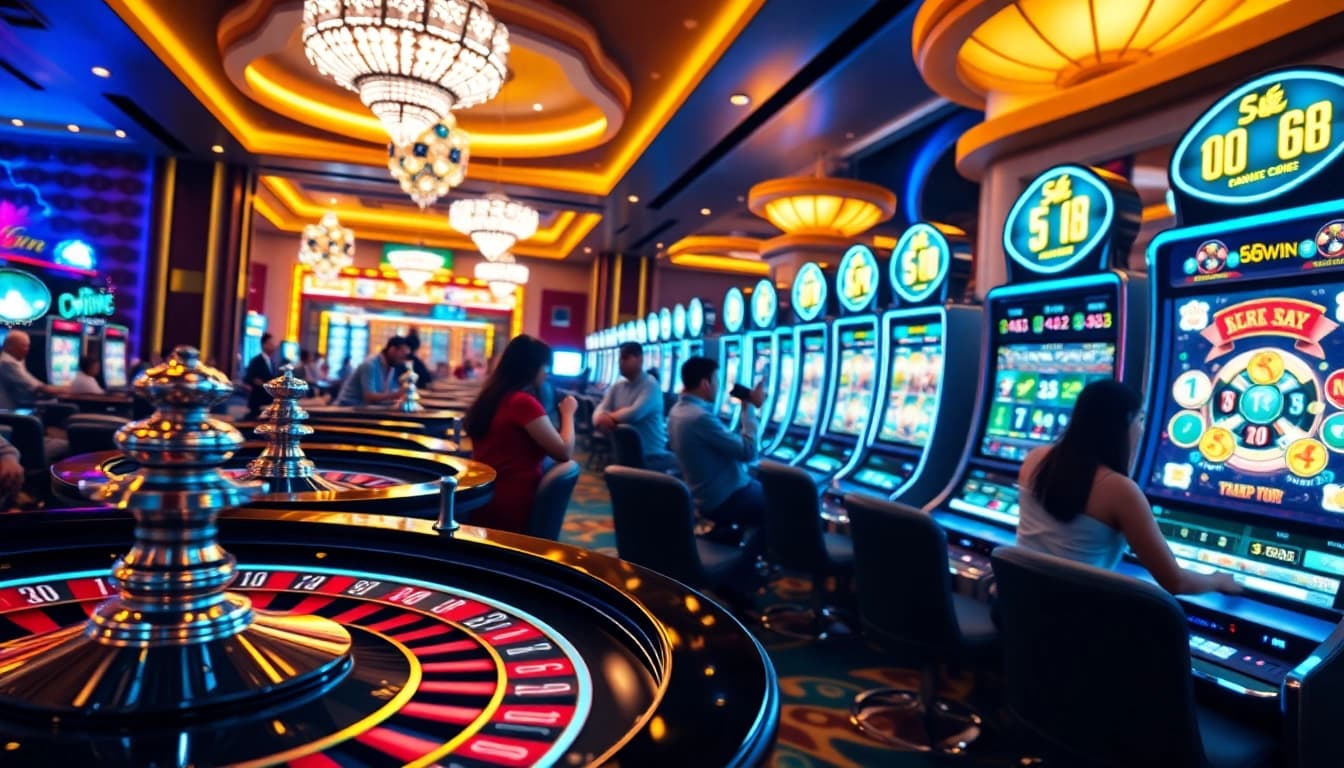 Experience the thrill of 58WIN with immersive casino games and vibrant gaming elements.
