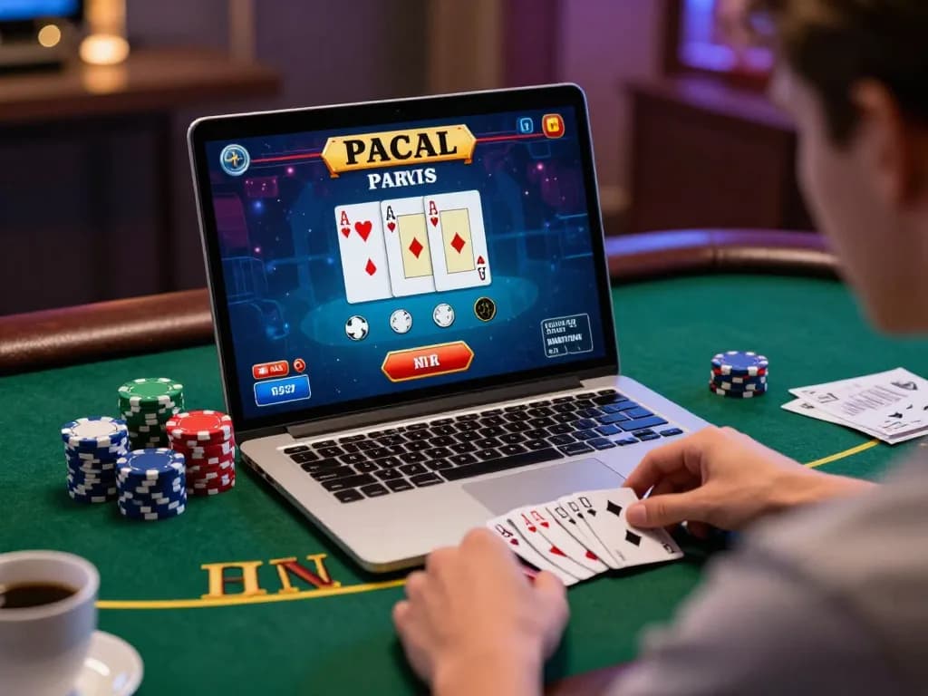 Ace96au player winning at blackjack online with chips and cards visible, focused on strategy
