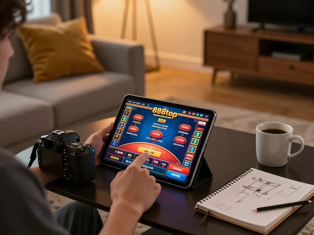 Engaging in online gaming on 888top while tracking betting strategies in a cozy setting.