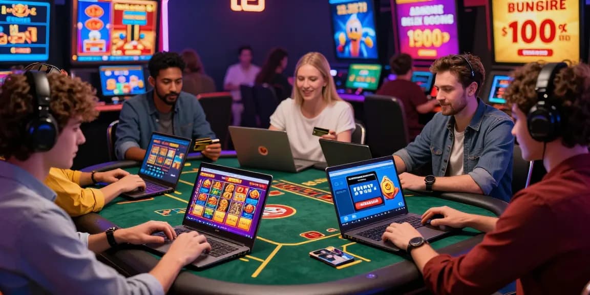 Engaging players enjoying games at credit card casino sites, showcasing vibrant gameplay and deposit options