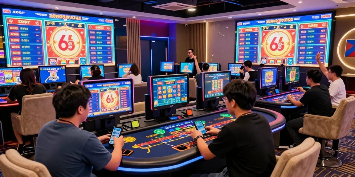 Players engaging in exciting games at xoso 66, showcasing vibrant atmosphere.