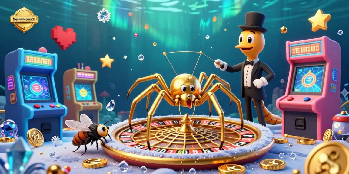 Engage in thrilling betting at beautifulsouth's vibrant casino scene with a golden spider and centipede dealer.