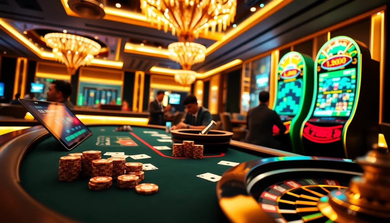Experience the thrill of 789F with engaging poker action at a luxury casino setup.