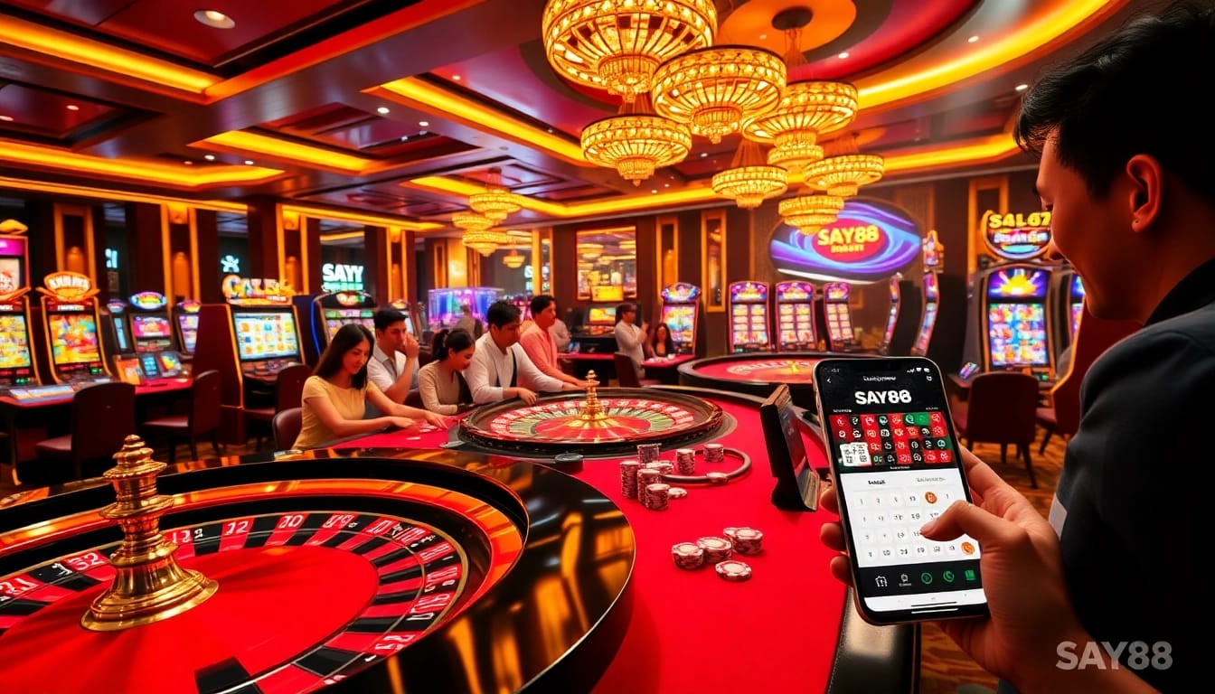 Experience thrilling gameplay at SAY88 casino with vibrant tables and engaging gaming action.
