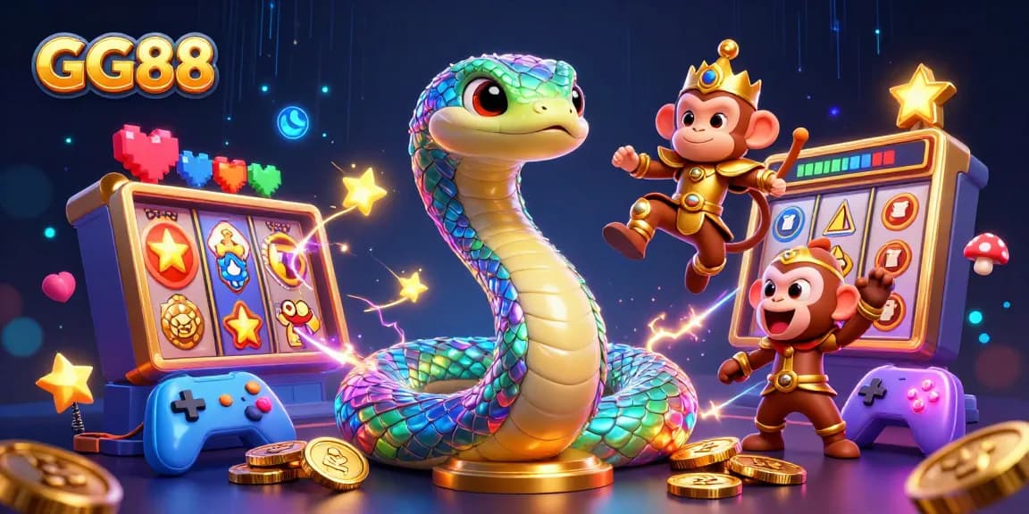 Experience thrilling jackpots with GG88's vibrant 3D casino adventure featuring colorful elements and creatures.