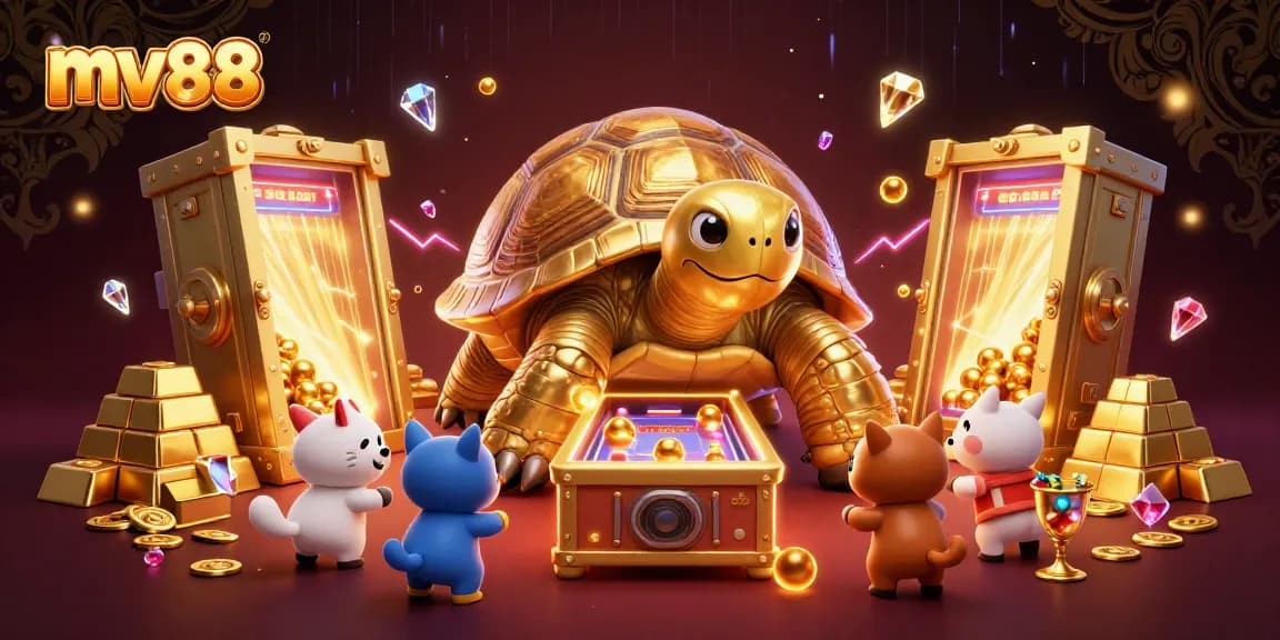 Experience thrilling gameplay at mv88 with cartoon characters and a vibrant casino atmosphere.