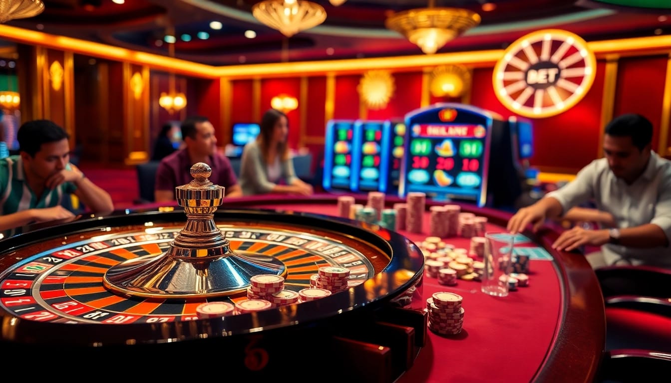 Experience the thrill of rút tiền SHBET at a luxurious casino with exciting games and vibrant atmosphere.