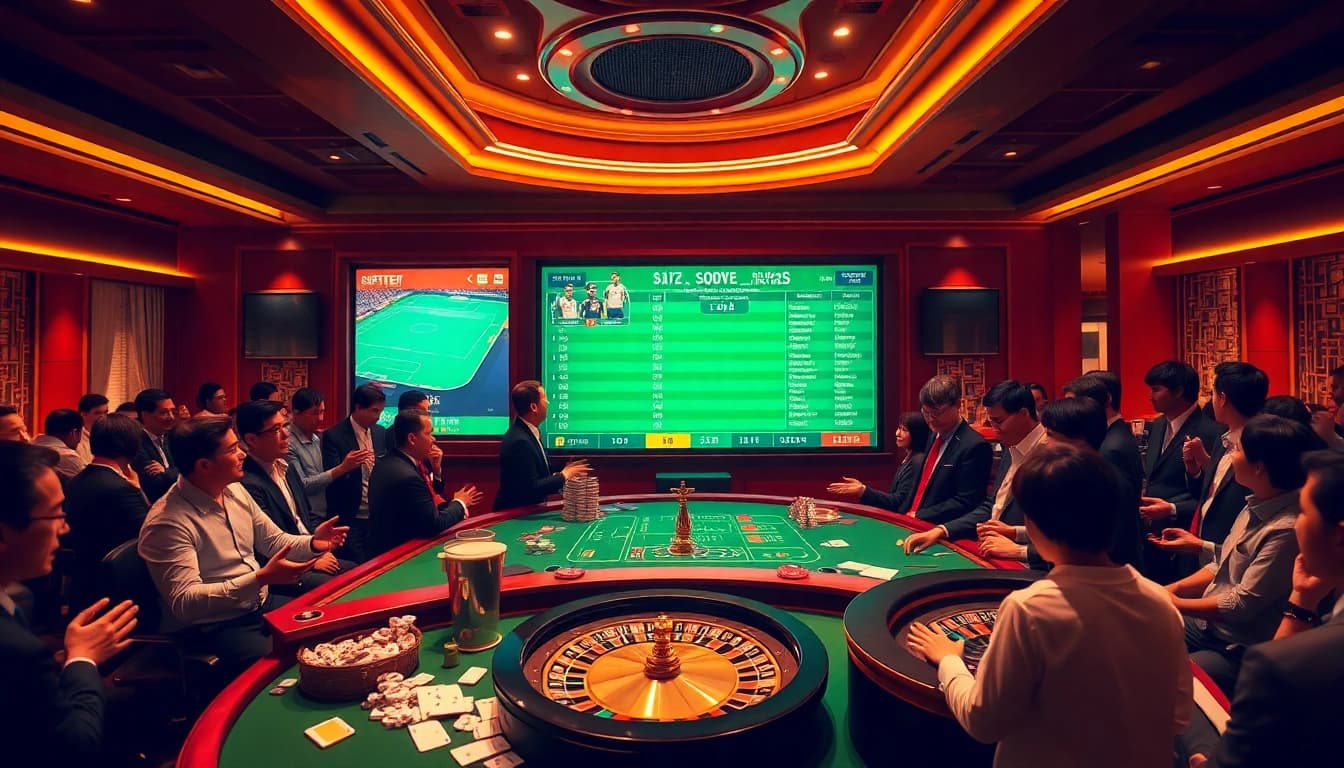 Thrilling sports betting experience at Thể thao 69VN showcasing live match rates and energetic players.