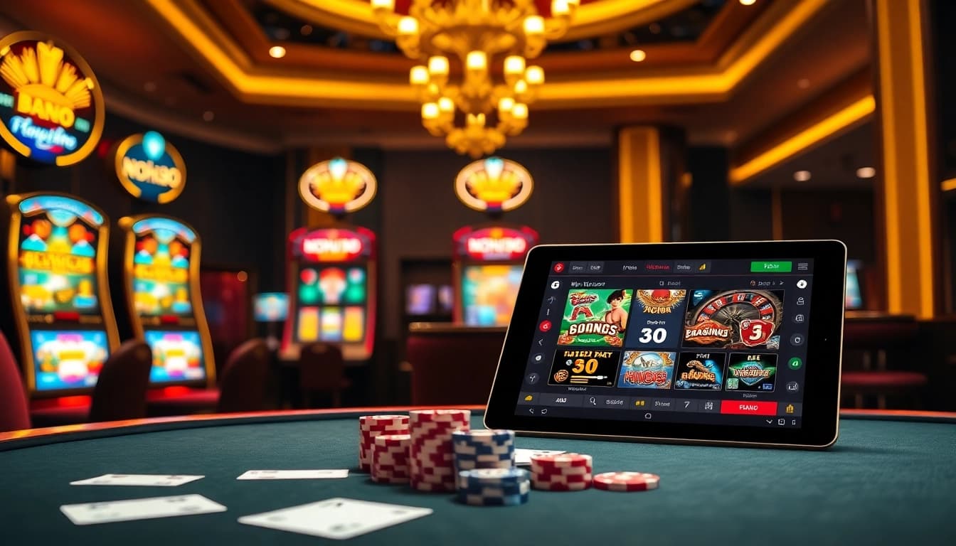Nohu90 casino interface showcasing exciting gambling options like poker and slots.