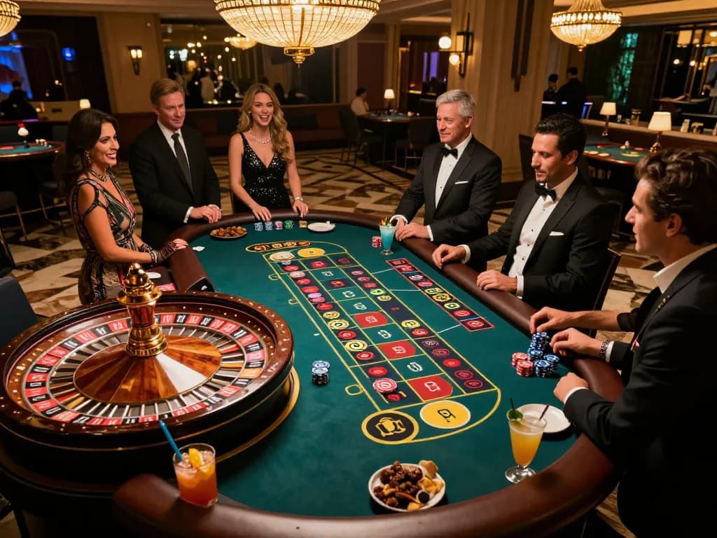 Engaging roulette gameplay at https://lode884.co.com/ with players placing bets and spinning the wheel.