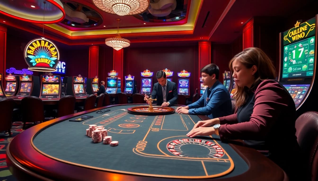 Experience gaming excitement at https://f168.win/ with vibrant casino actions, poker chips, and roulette tables.
