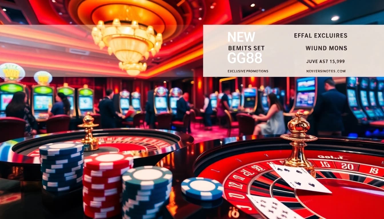 Experience high-stakes gaming at GG88 with vibrant casino tables and excited players.