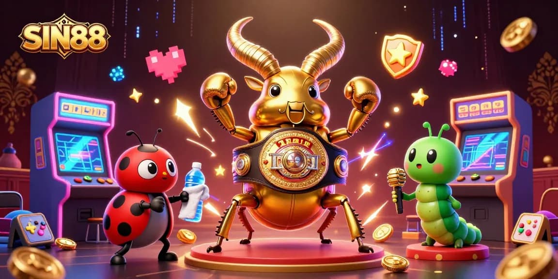SIN88 engaging in thrilling casino action with vibrant game elements and captivating characters