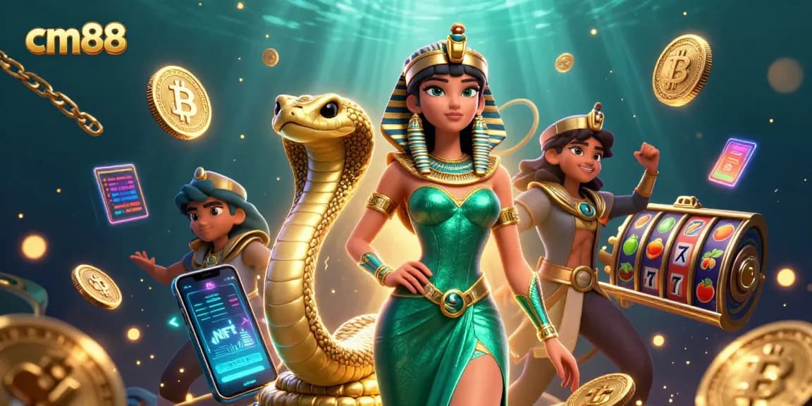 Engage with cm88's vibrant casino scene showcasing immersive slot reels and crypto elements.