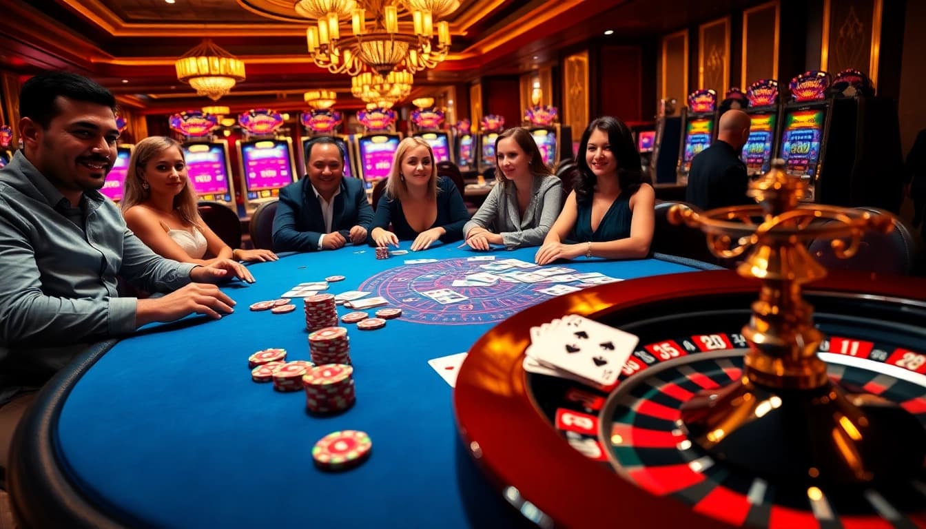 Experience the thrill of betting at MM88 - https://mm88.dance/ with engaged players around a vibrant poker table.