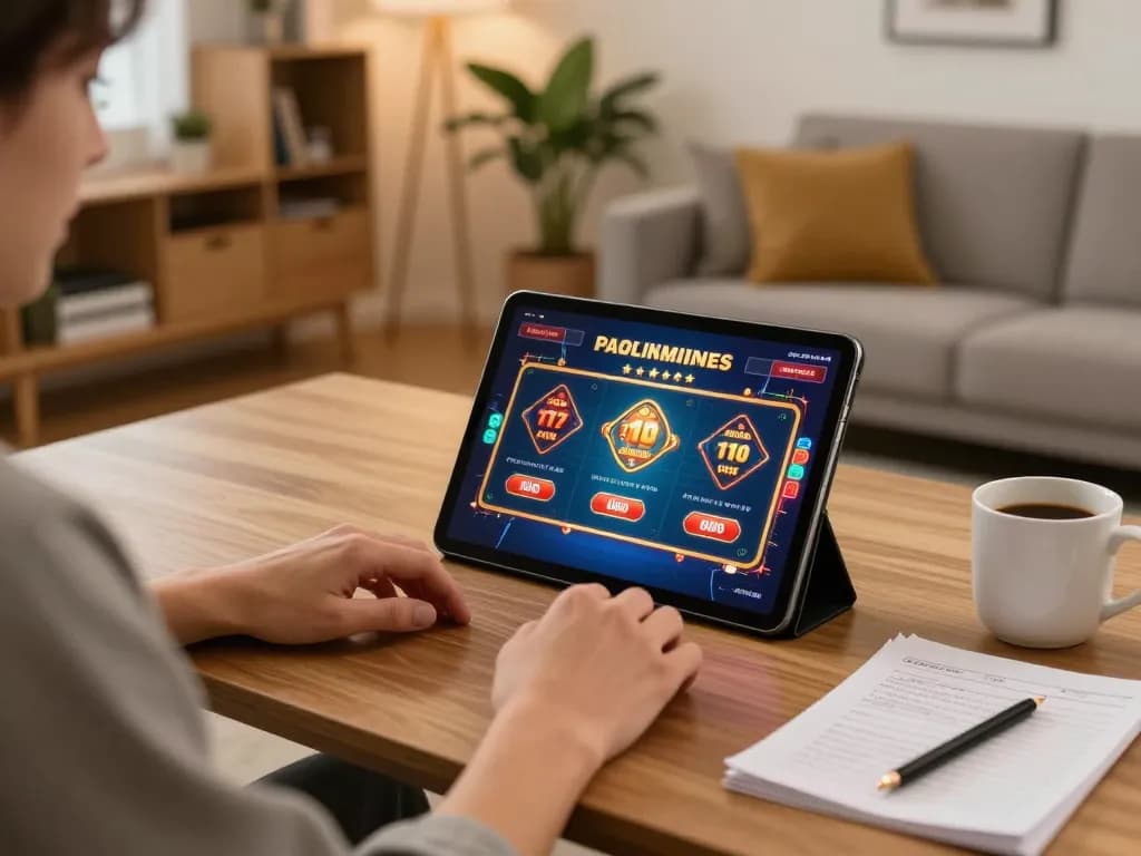 Player enjoying online gaming experience on 789betgo tablet in cozy home setup