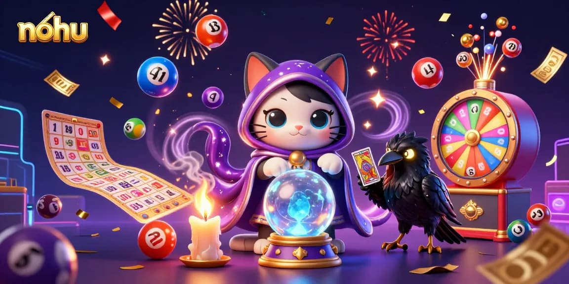 Engage in nohu gaming with a vibrant scene of mystical characters in a dazzling casino atmosphere.