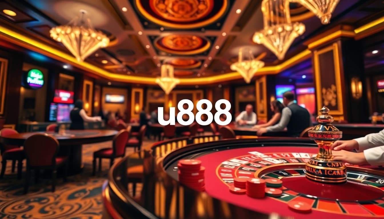 Experience the thrill of u888 with players engaging at high-stakes poker tables and roulette.