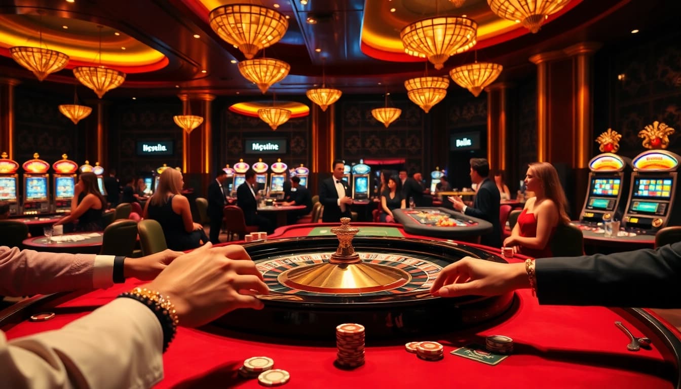 Experience the thrill of nhà cái uy tín at a vibrant casino table filled with action and excitement.