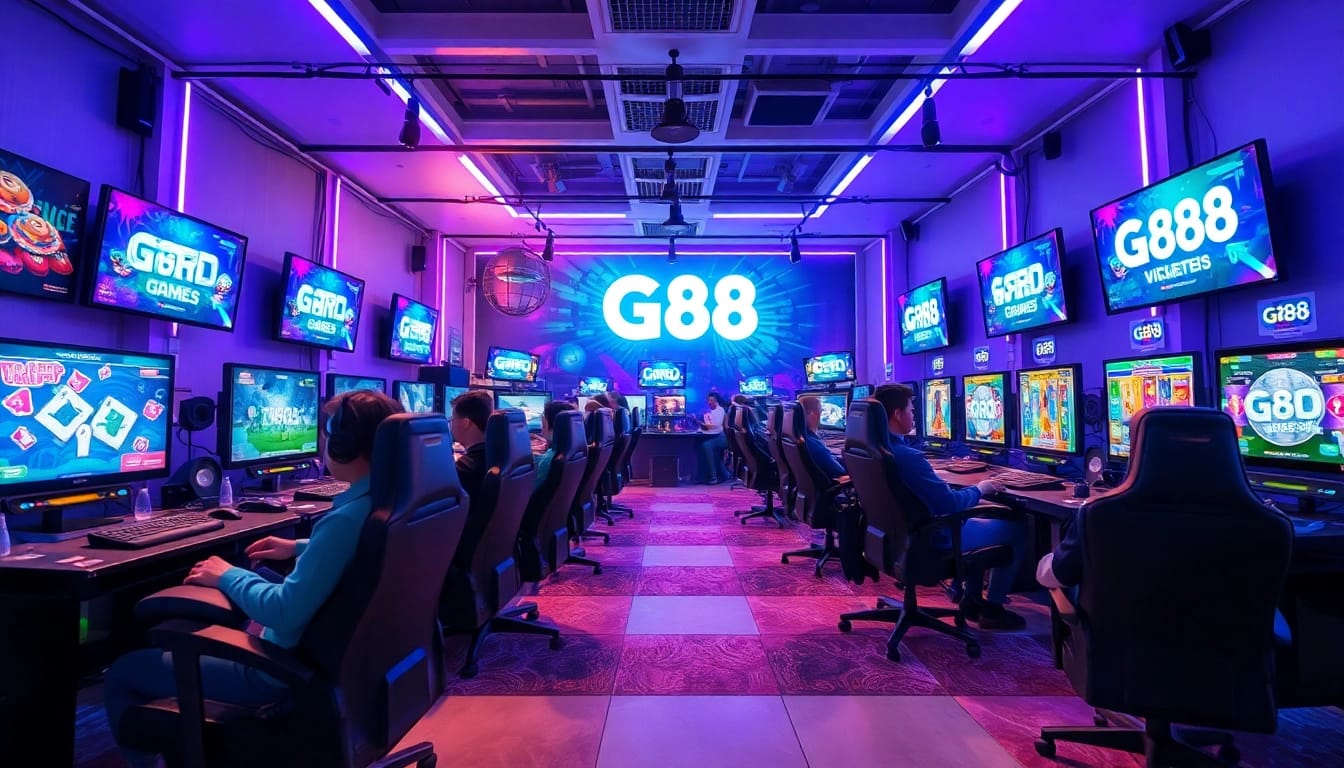 G88 online gaming scene showcasing players enjoying immersive experiences in a vibrant environment.