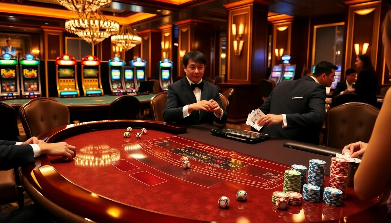 Experience thrilling baccarat action at XX88 with elegant tables and eager players.