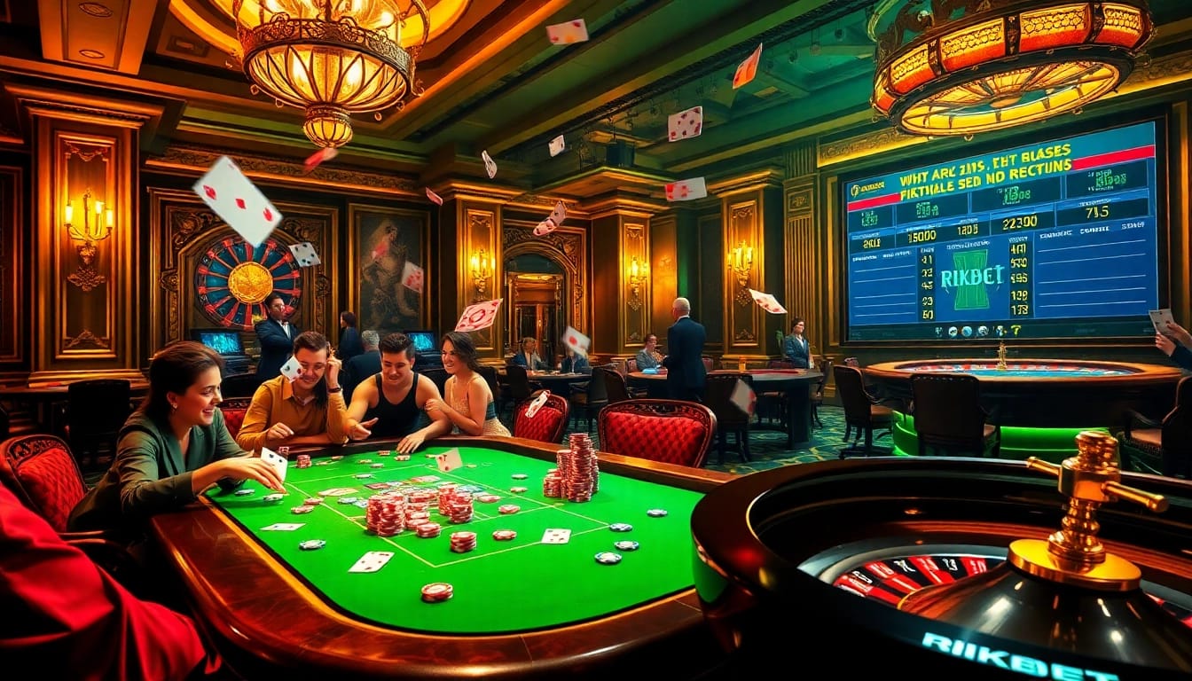 Experience the thrill of rikbet at a vibrant casino with poker tables and excitement.