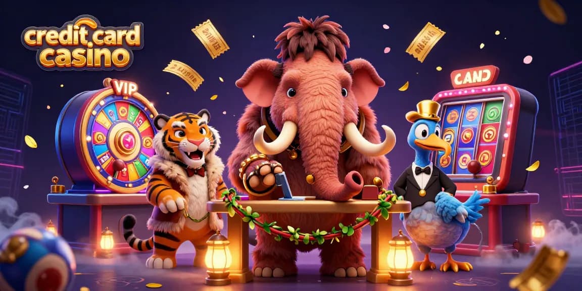 Experience exciting gameplay at a credit card casino with cartoon characters and dynamic elements.
