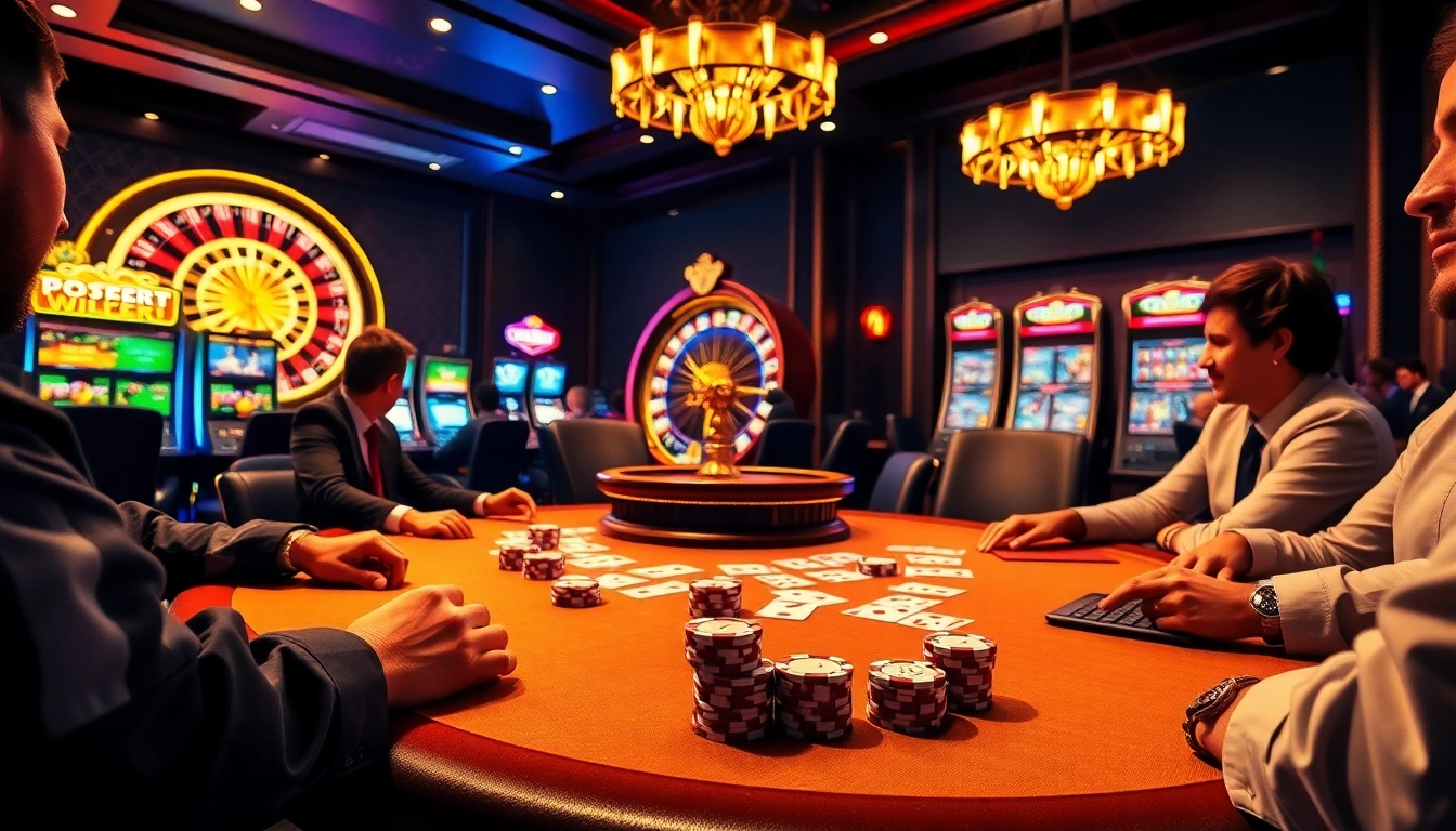 Players engaging at a luxurious poker table with XX88 chips and cards.