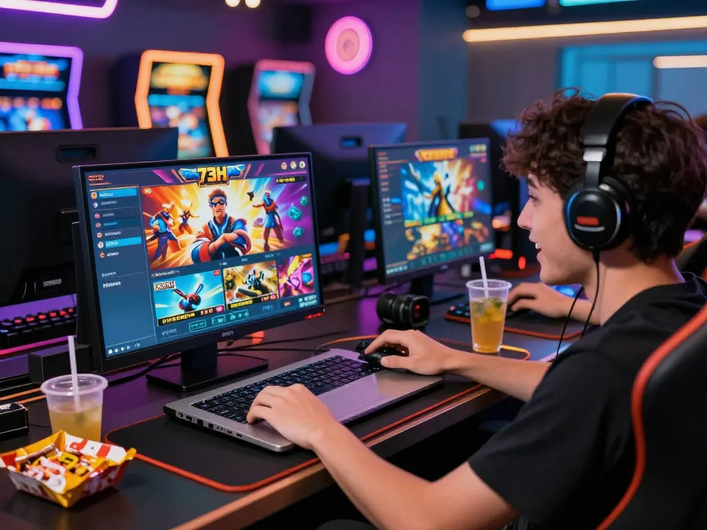 Exciting online gaming experience on 73H with vibrant visuals and dynamic atmosphere.