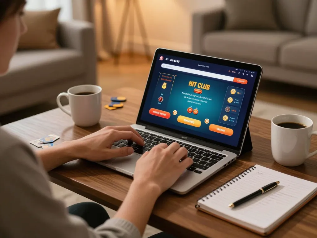 Engage in exciting online poker gameplay at HIT CLUB with a cozy home setting