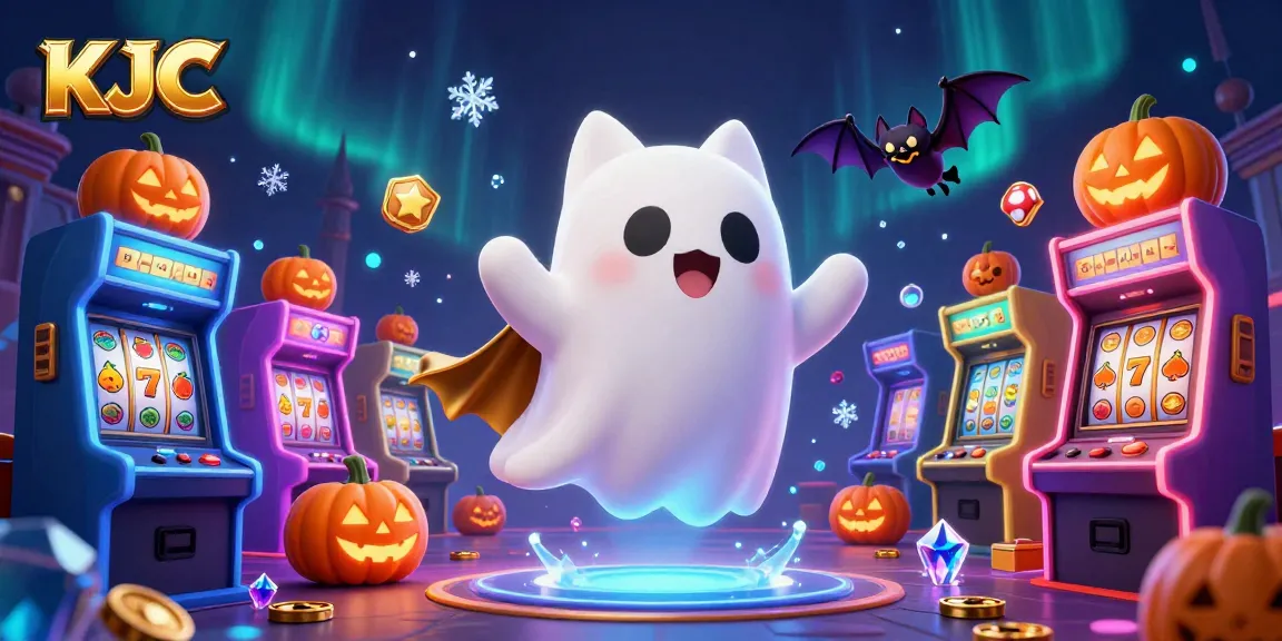 KJC enhances gaming excitement with a ghost cat and a vampire bat in a dynamic casino setting.