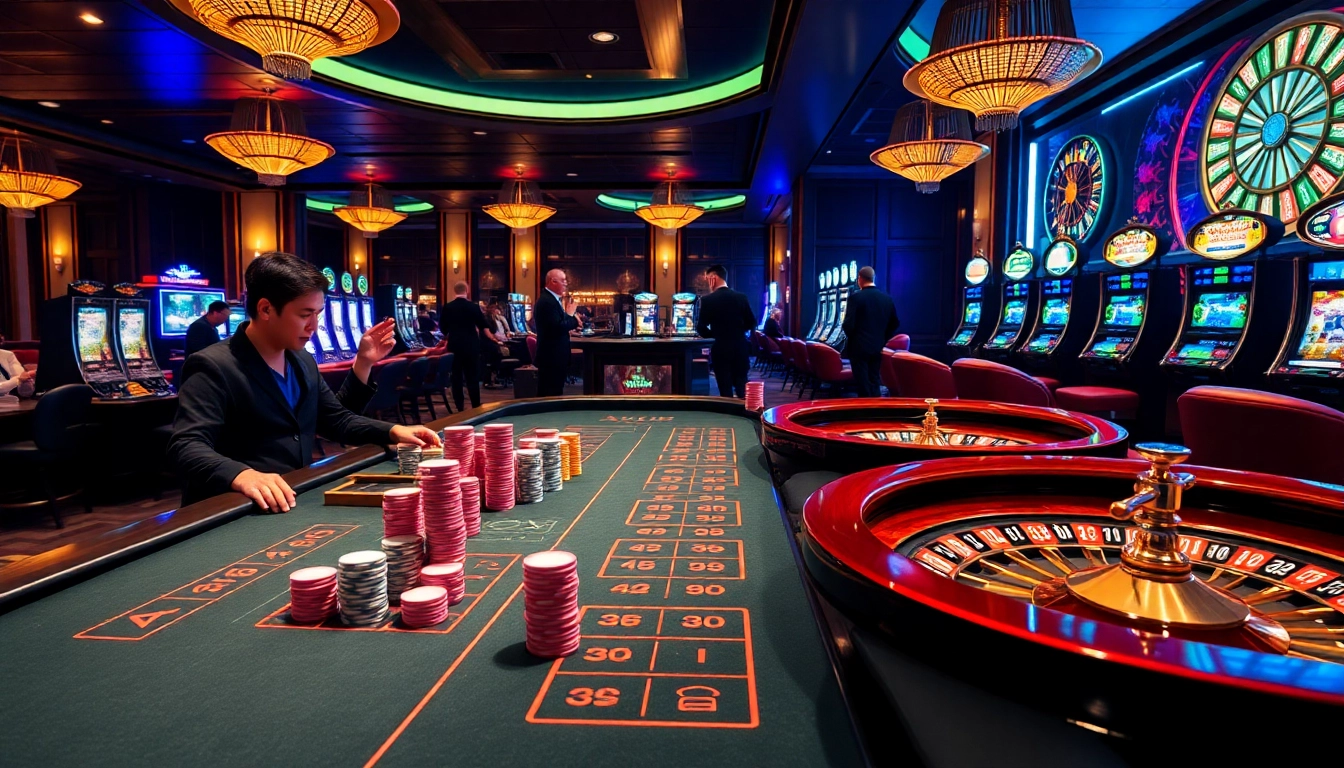 Gambling excitement at xx88.center with vibrant casino tables and engaging players