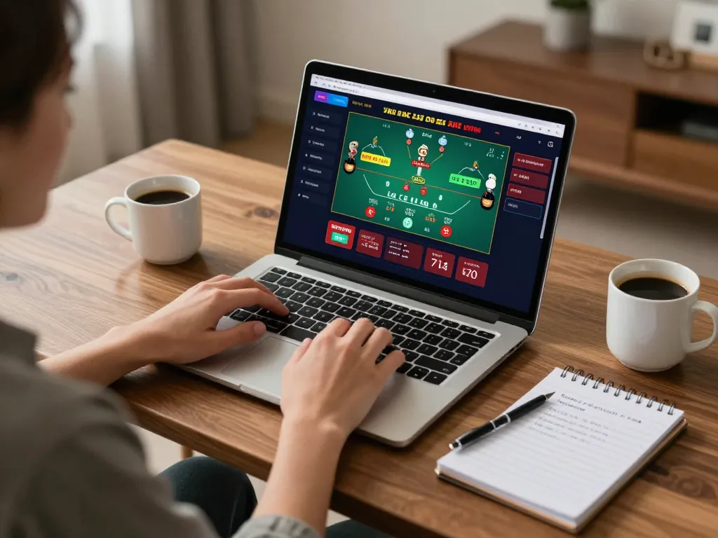 Play blackjack at home with fabet, enjoying a live dealer session on a laptop.