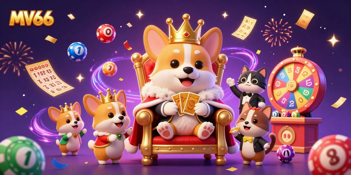 Win exciting prizes at MV66 with the royal corgi crowned in a vibrant casino scene.