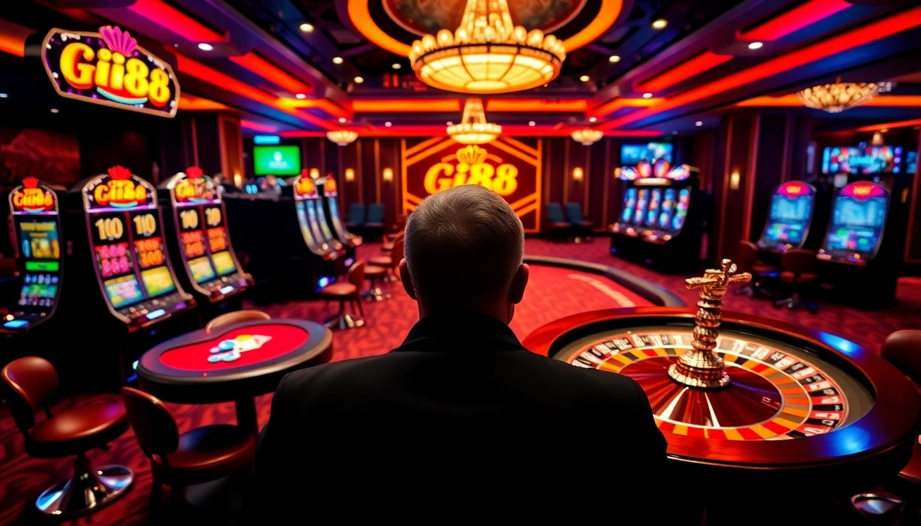 Experience thrilling action at gi88 with vibrant casino tables, sleek slot machines, and engaging players.