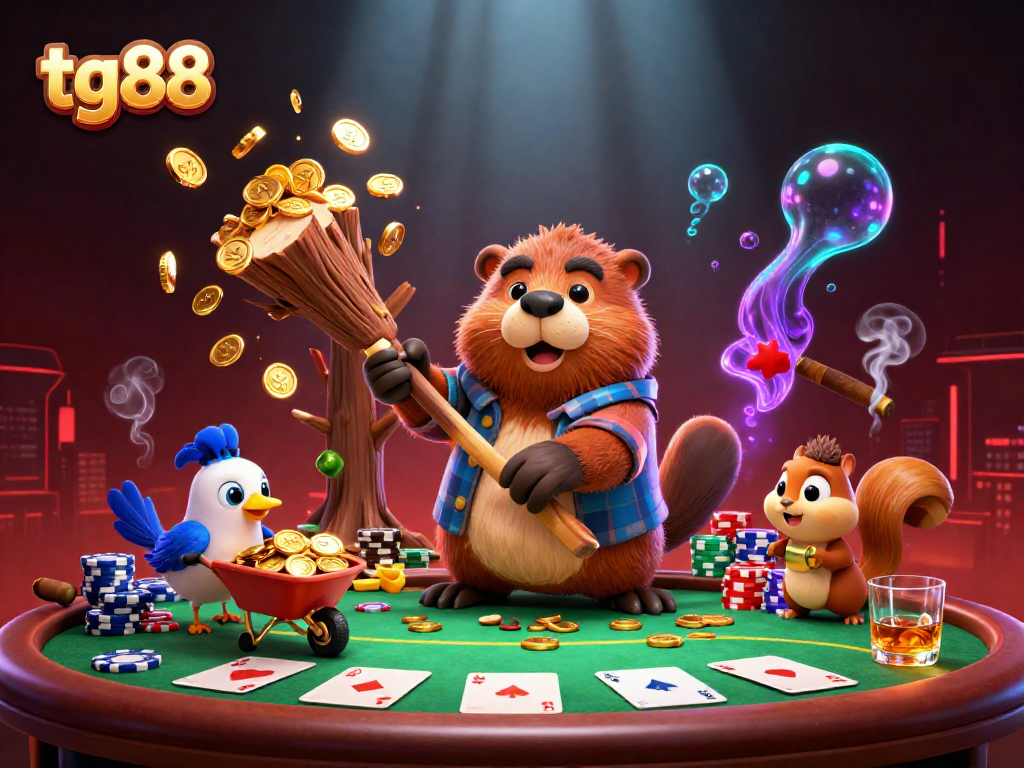 Spin the reels and stack coins at tg88: A bustling casino scene with winning poker moments.