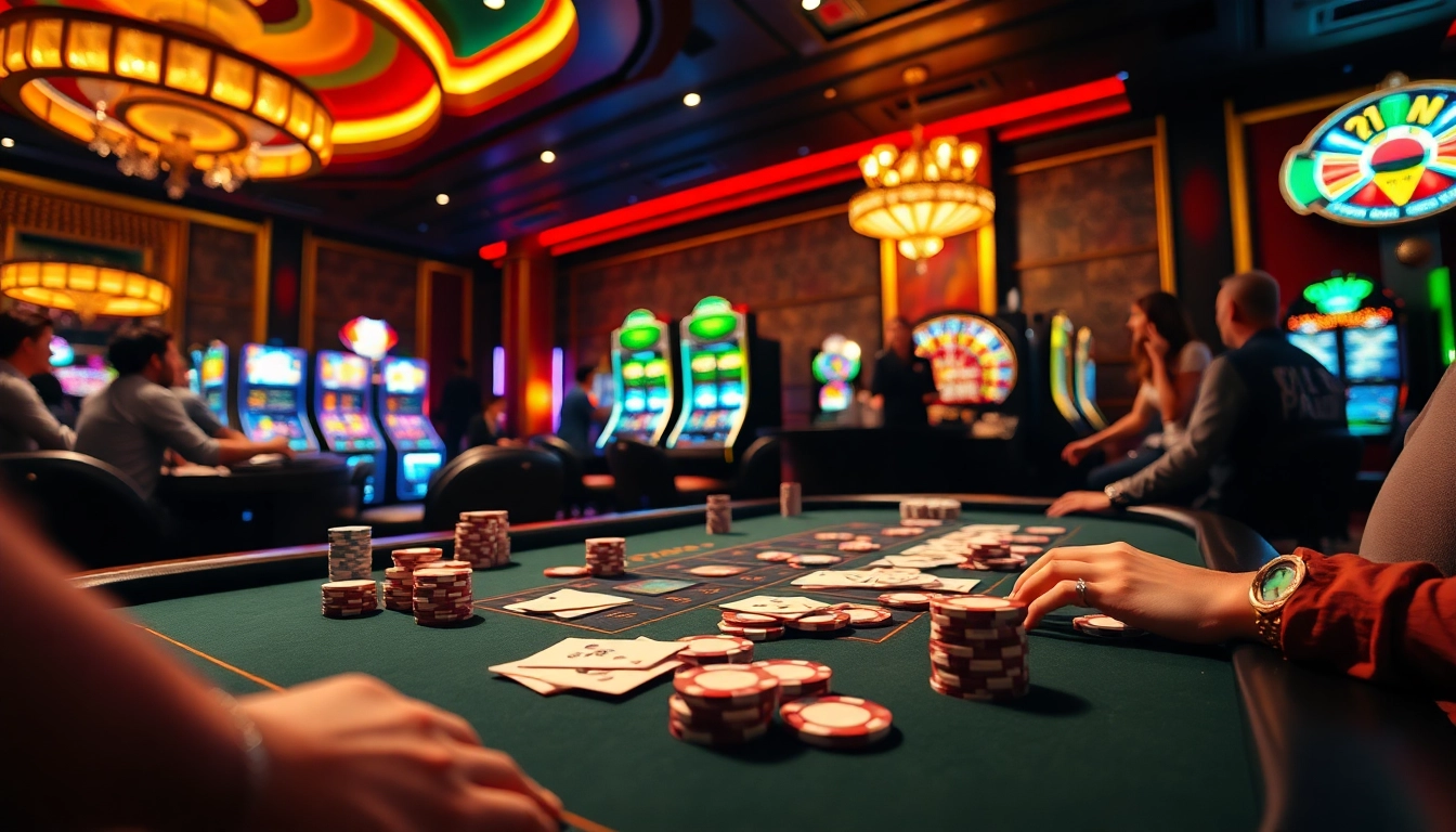 Experience the vibrant casino atmosphere with RR88 poker chips and roulette action.