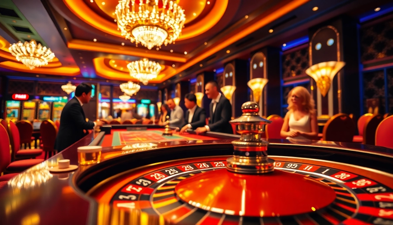 Engaging gameplay at RR88 casino with players at the roulette table.